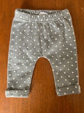 🍊5/$25 NWOT Rene Rofe Gray Polka Dot Kids Casual Bottoms Size 0-3m